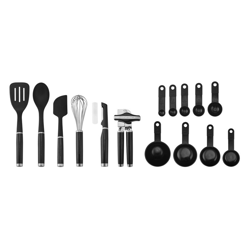 KitchenAid مجموعة أدوات وأجهزة كيتشن إيد الكلاسيكية، 15 قطعة، أسود - Image 1