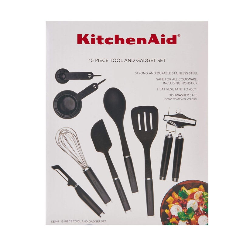 KitchenAid مجموعة أدوات وأجهزة كيتشن إيد الكلاسيكية، 15 قطعة، أسود - Image 5