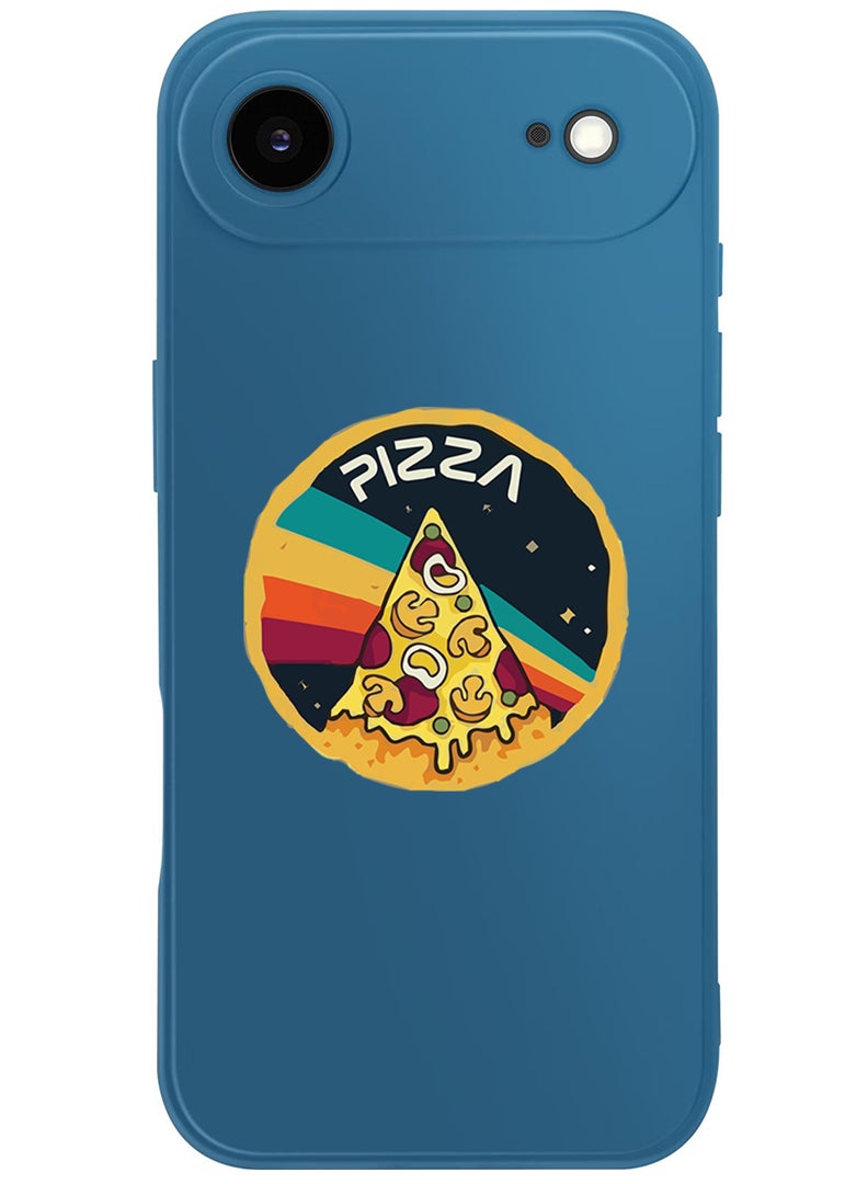 Theodor Protective Slim Fit Case Liquid Silicone Cover with Full Body Protection Anti-Scratch Shockproof Case For Apple iPhone 17 Air (Blue) Pizza - Image 1