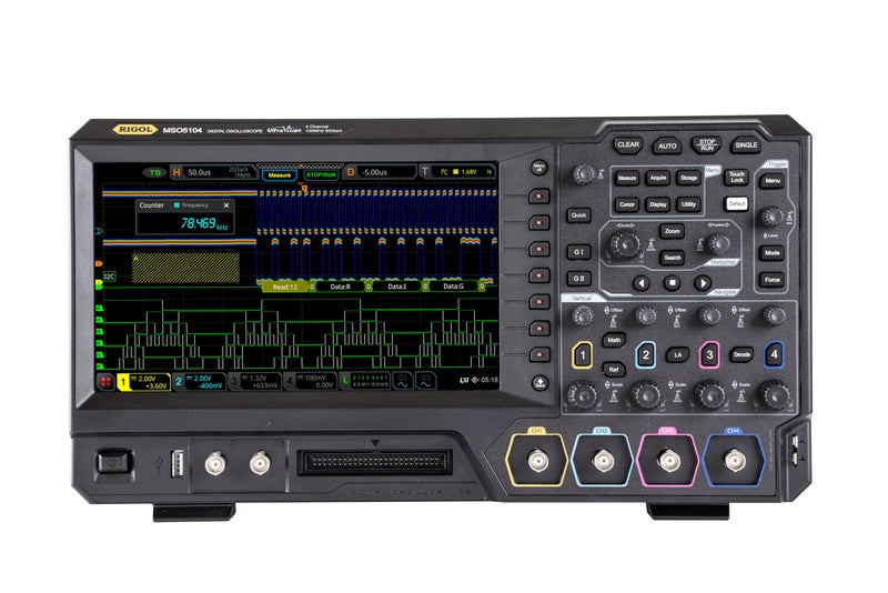 Rigol MSO5104 100 MHz Mixed Signal Oscilloscope with 4 Analog Channels and UltraVision II HighSpeed Oscilloscope