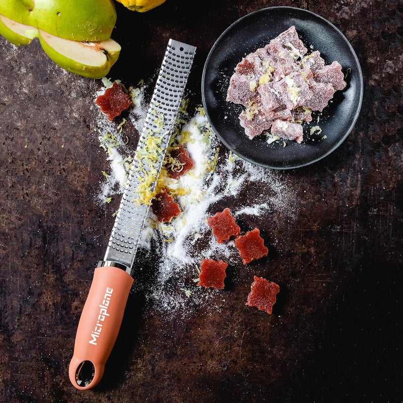 Microplane Zester Grater in Cinnamon Orange for Citrus Fruits, Hard Cheese, Ginger, Chocolate and Nutmeg with Fine Stainless Steel Blade - Made in USA - Image 4