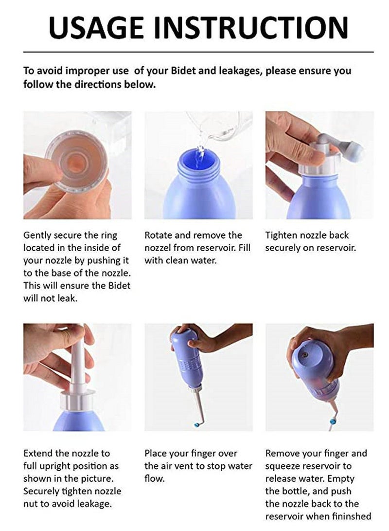 450ml Large Portable shattaf Bidet Bottle Handheld Travel Toilet shataf Hand Spray Seat WaterBlue, Type : BidetMaterial : Plastic  - Image 4