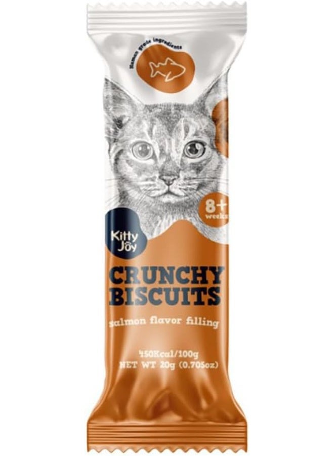 Crunchy Biscuits with Salmon Flavor Filling Cat Treats 20g