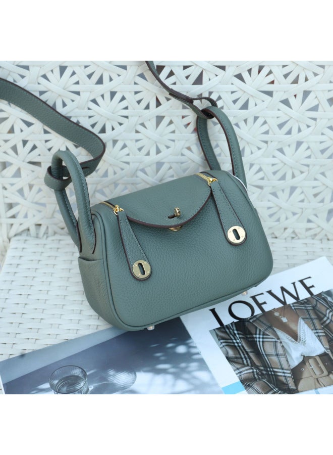 Jiulong Bag Women's Mini Lindi Bag Mini Doctor Bag New First Layer Cowhide Genuine Leather Women's Bag Handbag - Image 1