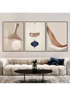 FASHION HOME 3PCS Wall Art Bright Style Minimalist Decor Modern Abstract Canvas Prints Poster Picture Framed Paintings Decorations  - Image 2