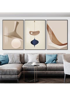 FASHION HOME 3PCS Wall Art Bright Style Minimalist Decor Modern Abstract Canvas Prints Poster Picture Framed Paintings Decorations  - Image 4