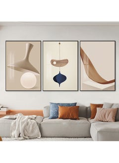 FASHION HOME 3PCS Wall Art Bright Style Minimalist Decor Modern Abstract Canvas Prints Poster Picture Framed Paintings Decorations  - Image 5