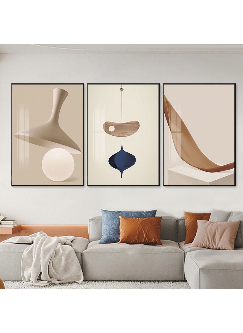 FASHION HOME 3PCS Wall Art Bright Style Minimalist Decor Modern Abstract Canvas Prints Poster Picture Framed Paintings Decorations  - Image 5