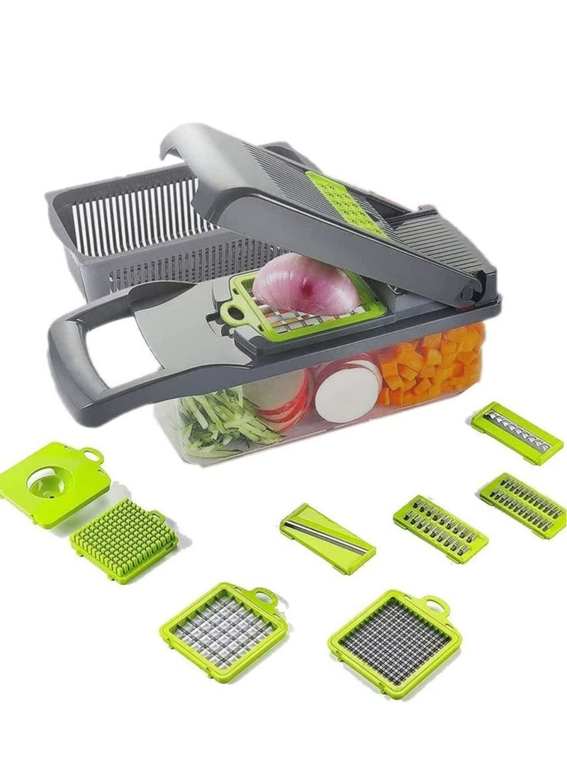 Raxoom Mandoline Slicer with Colander Basket and Container Vegetable Chopper with 7 Interchangeable Blades l Durable Cutter Chopper Slicer and Grater - Image 4