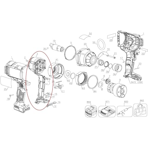 KIMGU DCF899 Switch PCD Replace For Dewalt DCF899HB DCF899H DCF899M1 DCF899B DCF897B DCF898B 20V Impact Wrench - Image 5