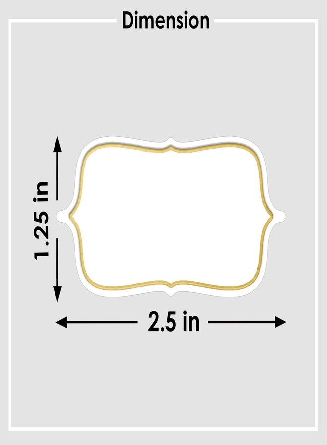 Rousrie Gold Embossed Pack of 72 White Labels For Kitchen Containers Jar Stickers Name Tags Reusable Waterproof Mason Jars Kitchen Pantry, Spice Jars Glass Bottles & Organizing Label with Black Marker - Image 2