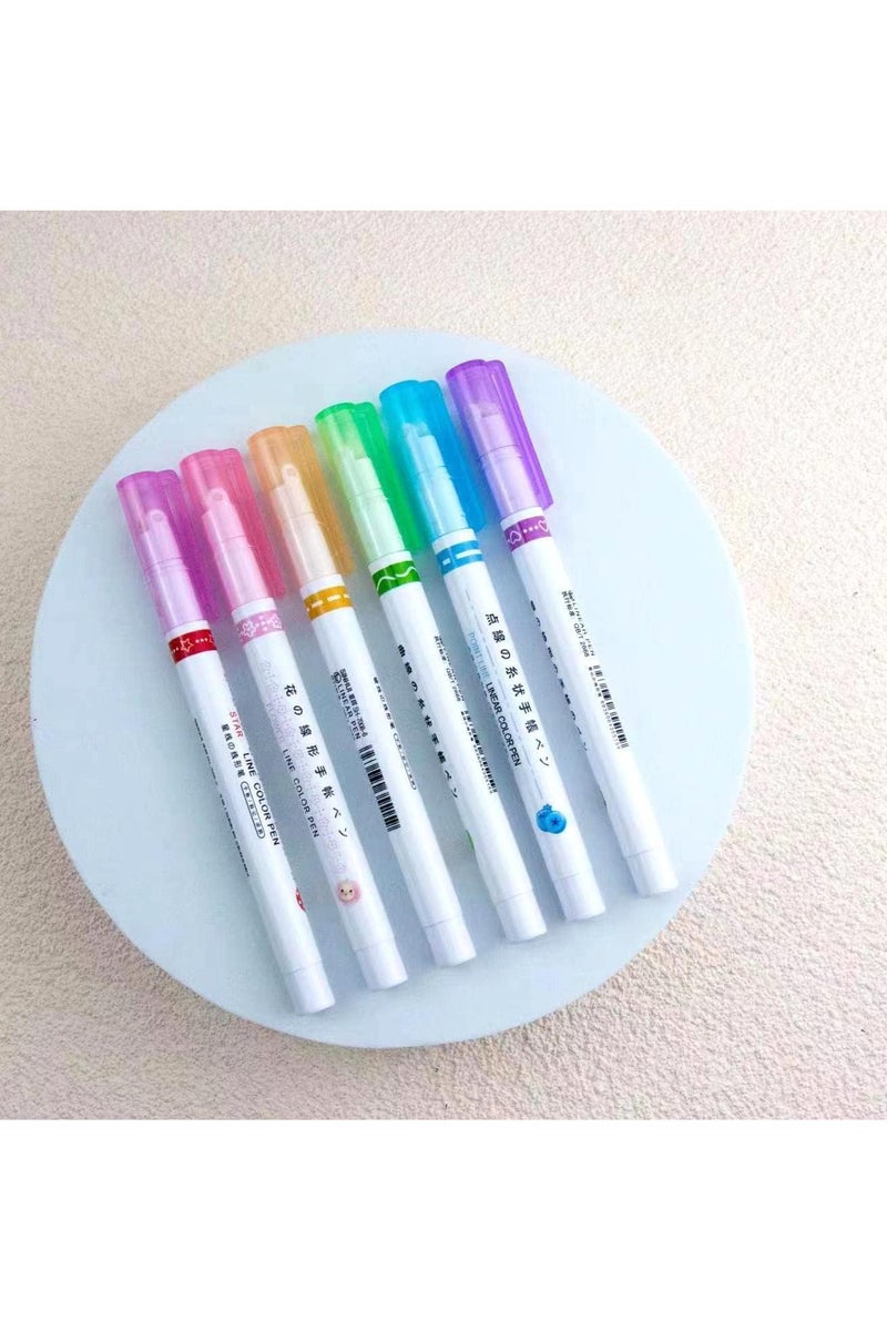 Generic A set of colorful highlighter pens for adults and children, ideal for drawing, sketching, and decorating notebooks and journals. Featuring a comfortable barrel design and bright colors, they are suitable for school, office, and creative use.  - Image 3