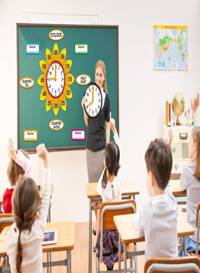 WhatSign Telling Time Bulletin Board Decorations 38Pcs Telling Time Bulletin Board Set Learning to Tell Time Clock Cutouts Telling Time Teaching Clock for Kids Classroom Must Have Teacher Supplies - Image 2