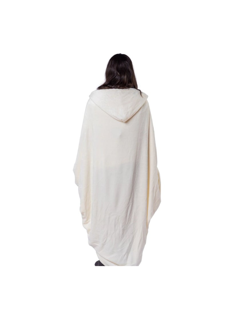mintra Unisex Blanket Cape/Hoodie - 160*180Cm - Cream - Image 2