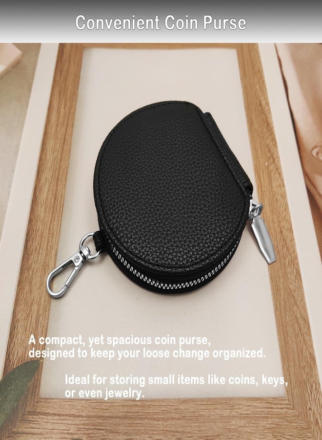 Nalefow Cell Phone Crossbody Lanyard with Zipper Pouch PU Leather Crossbody Phone Bags Purses with Strap Wallet, Black - Image 4