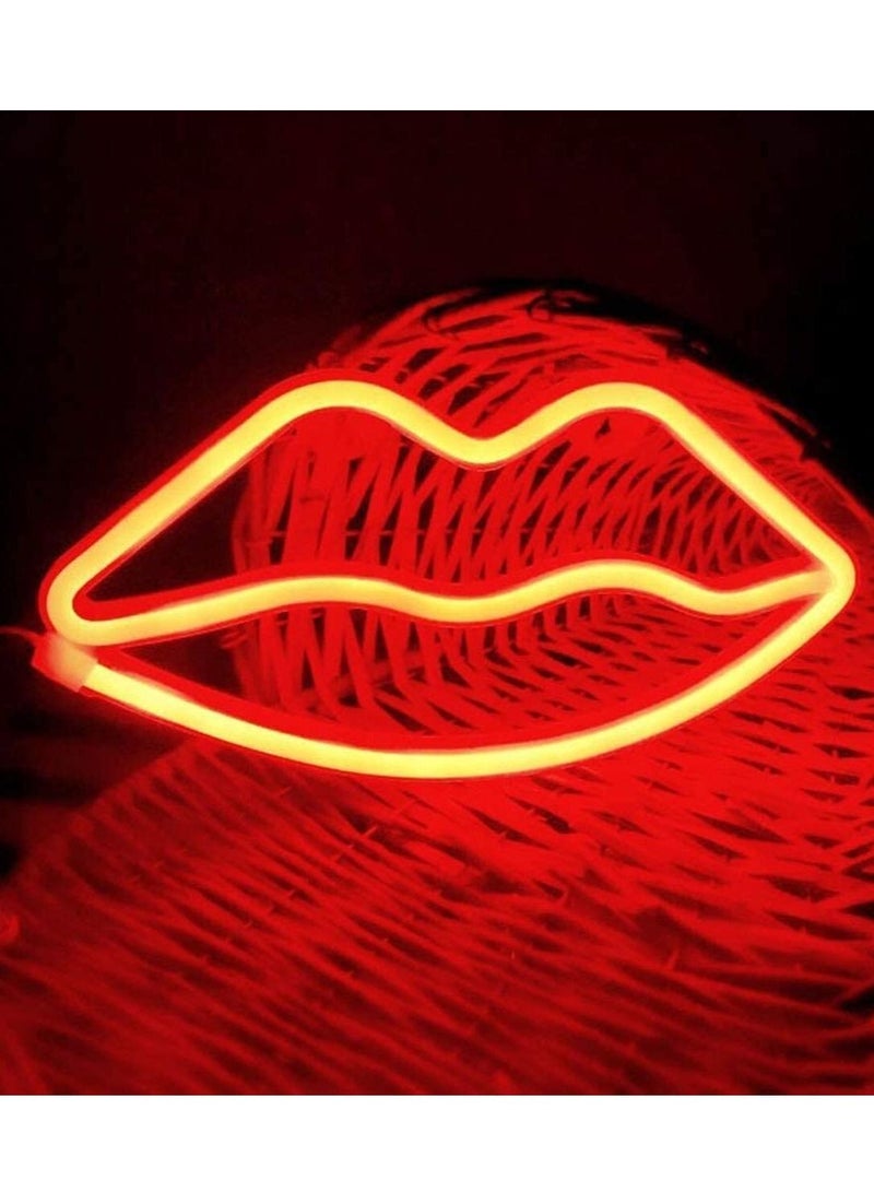 Salla Lips Neon LED Light Red Colour 26x14cm - Image 5