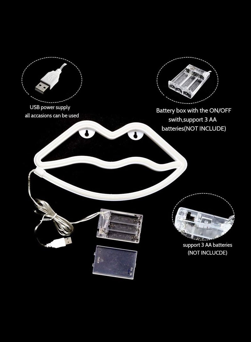 Salla Lips Neon LED Light Red Colour 26x14cm - Image 3