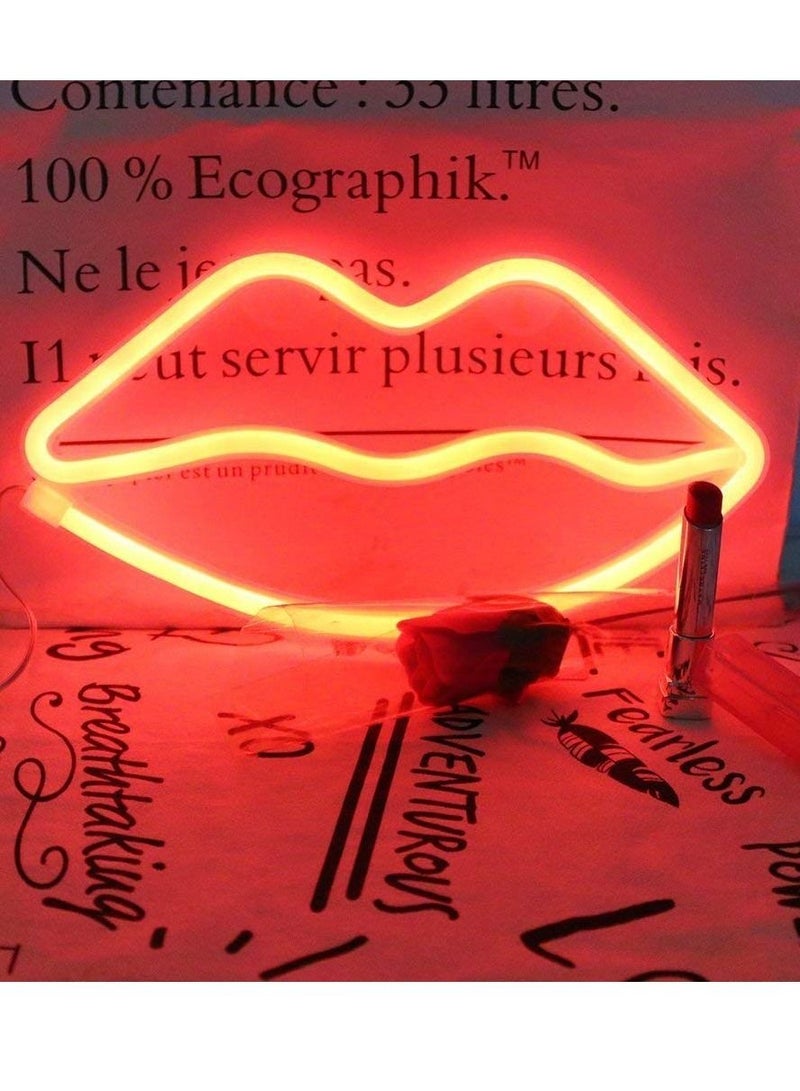 Salla Lips Neon LED Light Red Colour 26x14cm - Image 2