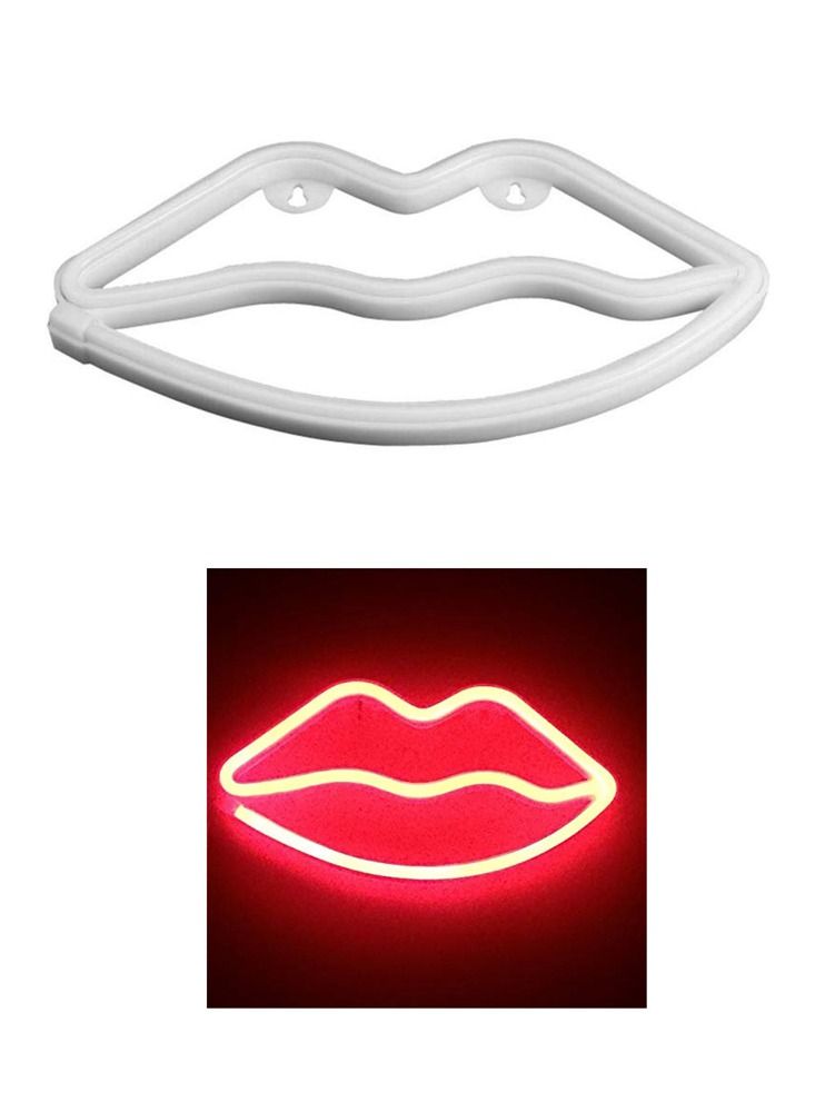 Salla Lips Neon LED Light Red Colour 26x14cm - Image 1