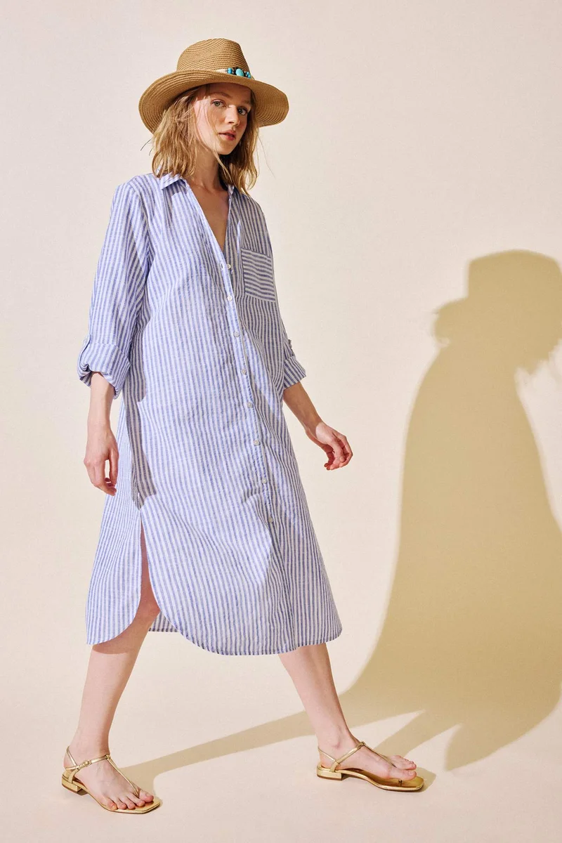 DeFacto Regular Fit Cotton Beach Dress