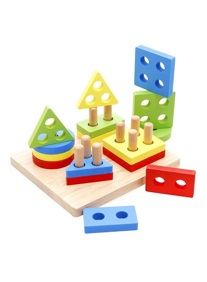 17 Pieces Geometry Shape Match Toys Cm Detachable And Removable Blocks For Upto 12 Months Age Group Kids 12x12x10cm - Image 2