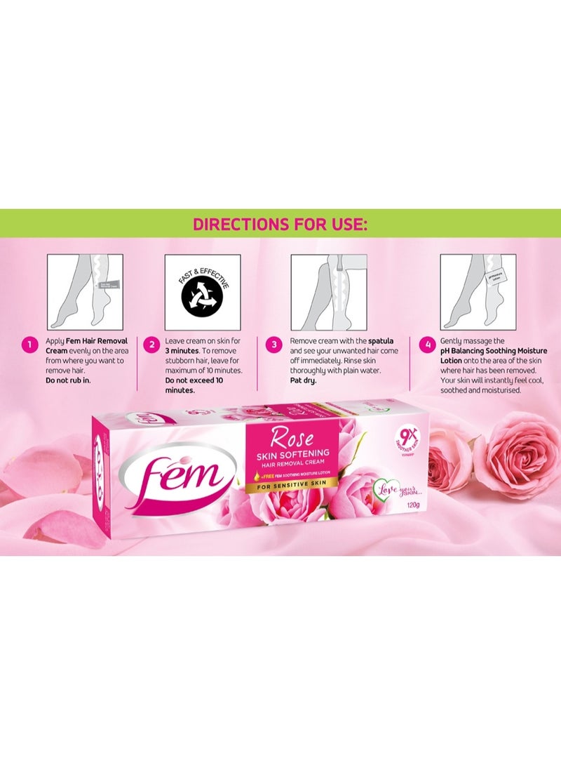 fem Hair Removal Cream With Rose For Deep Moisturizing 120 Gm - Image 4