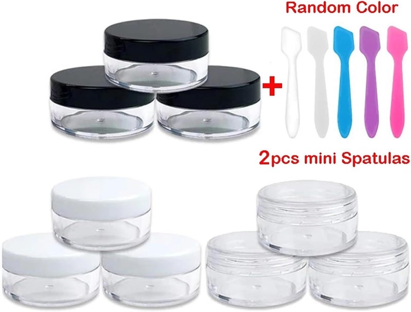 Lip Scrub Containers 100pcs 2g 3g 5g 10g 15g 20g Empty Travel Cream Jar Pots Clear Sample Refillable Bottles Eyeshadow Lip Balm Storage Box(White Caps,20g) - Image 2