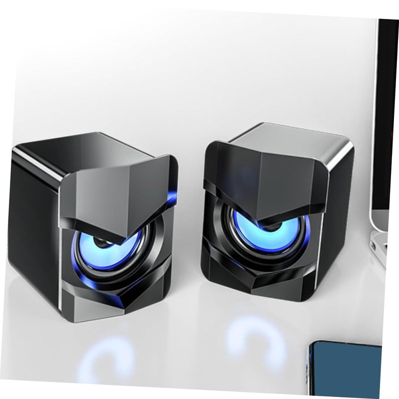 مكبرات صوت كمبيوتر صغيرة مزودة بمنفذ USB مع مضخم صوت فرعي، مضغوطة للوسائط المتعددة، لسطح المكتب والكمبيوتر المحمول، باللون الأسود - Image 4