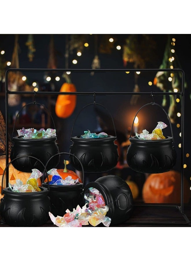 CCOVERY Witches Cauldron Candy Serving Bowls on Two-Tier Rack, 9 Pack Plastic Candy Pot Holders for Home Indoor Kids Outdoor Decor Party Decoration - Image 3