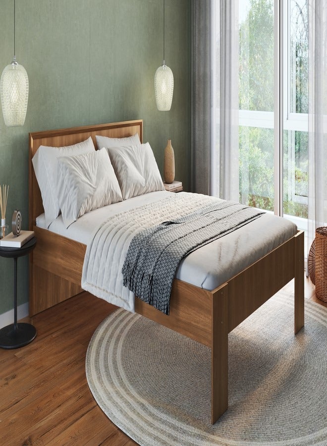 ART IN MOVEIS Double Bed walnut color 194.8x141.6x84.6cm  - Image 1