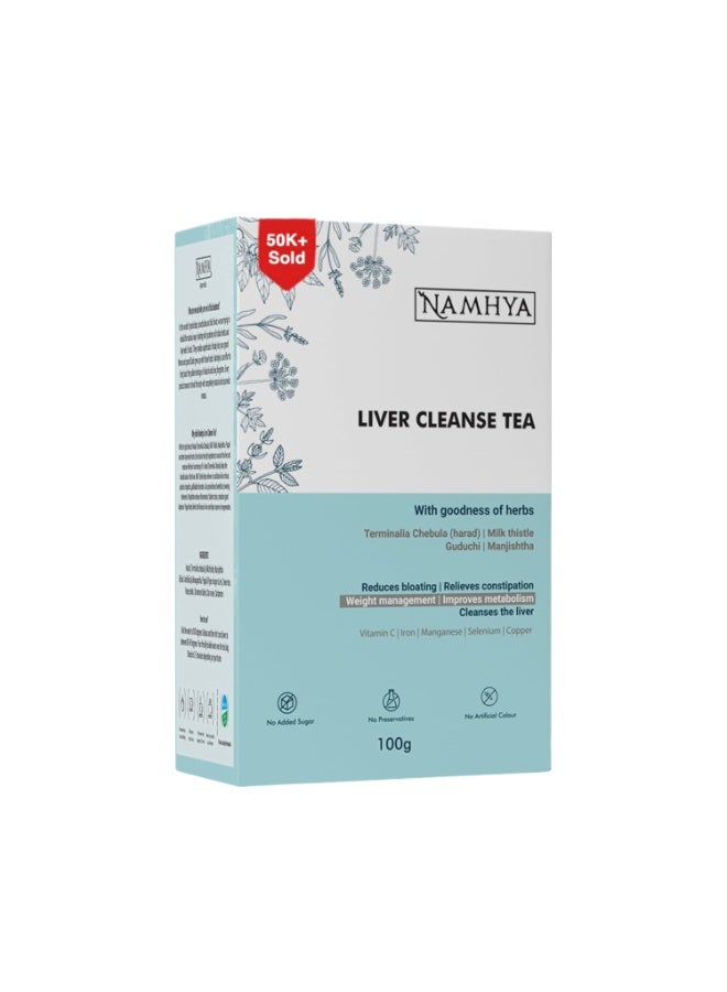 NAMHYA Liver Cleanse Tea | Liver Detox | Helps with Fatty Liver Detox | Herbal Tea | Loaded with Harad, Milk Thistle & Ayurvedic Indian Herbs 3.53 oz (100 gram) - Image 1
