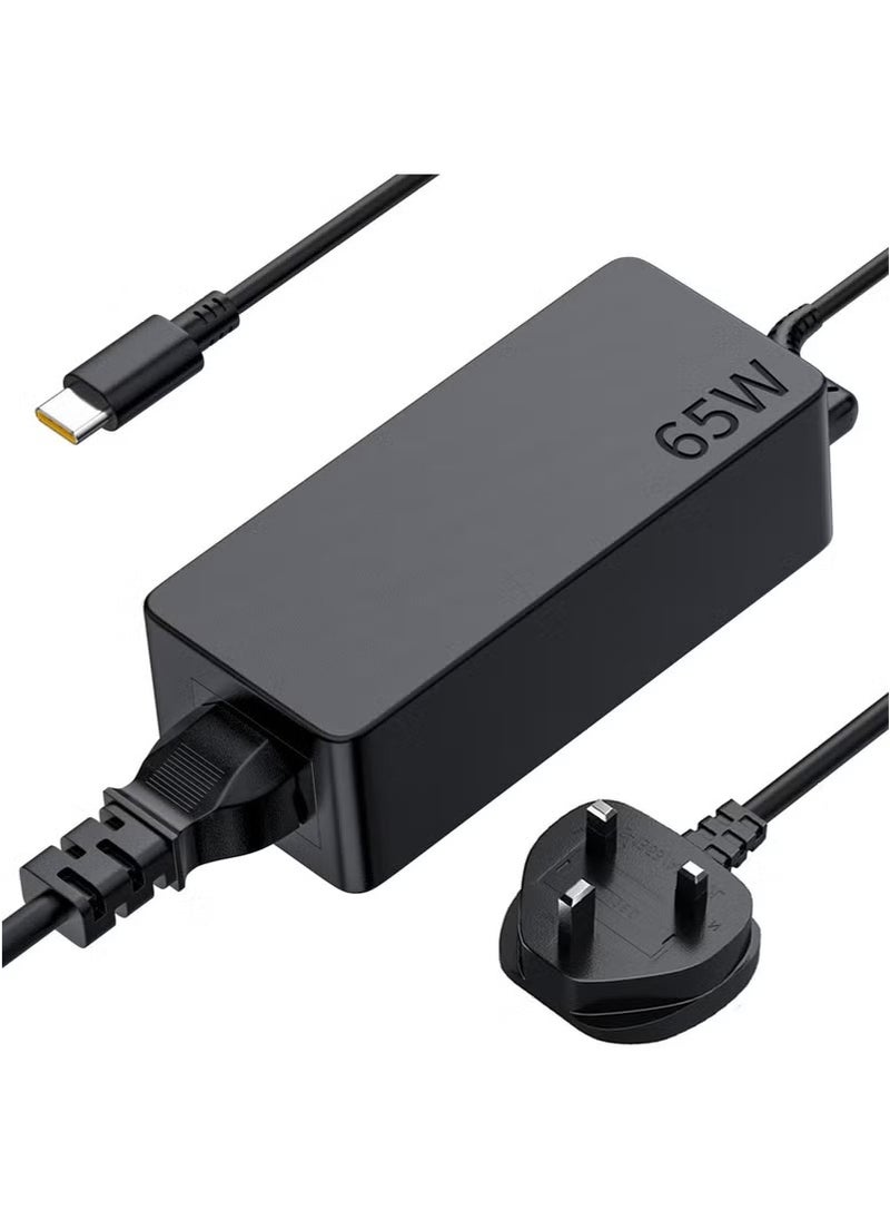 Generic USB-C 65W 45W AC Replacement Charger fit for ThinkPad T14 T15 T480 T480s T490 T490s T495 T495s T580 X13 X280 X380 X390 X395 E15 E480 E490 Yoga C330 65W Laptop Power Supply Adapter Cord  - Image 1