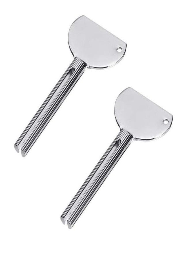 Junfamilee 2Pcs Silver Metal Tube Squeezer Keys Salon Toothpaste Tube Squeezers, Bathroom Safety, Aids and Accessories - Image 1