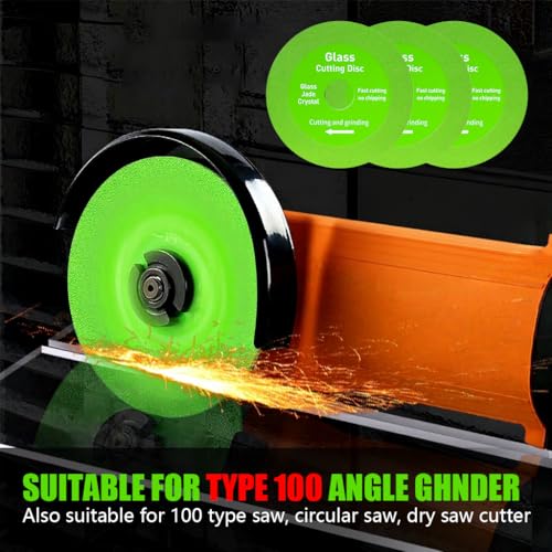 Serplex® 3Pcs Glass Cutting Disc 3.9'' Diamond Grinding Blade, Professional Power Cutter Attachment for Glass, Jade, Crystal, Tile, and Stone Cutting - Image 4