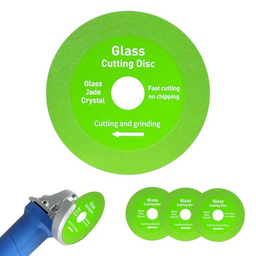 Serplex® 3Pcs Glass Cutting Disc 3.9'' Diamond Grinding Blade, Professional Power Cutter Attachment for Glass, Jade, Crystal, Tile, and Stone Cutting - Image 1
