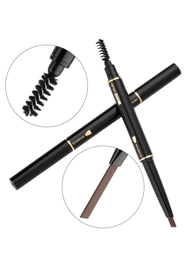 Eyebrow Pencil 2 Packs, Waterproof Smudge-Proof Brow Pencil with Brow Brush, Automatic Eye Brow Makeup Kit, Light Brown1