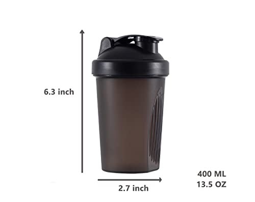 GAISHION Shaker Bottle Protein Shakes and 16Ounce400ML ShakerBottle with Whisk Balls NonBPA plastic BlackWhite2PCS - Image 3