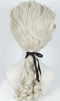 Linfairy Lawyer Curly Wig Light Blonde Halloween Cosplay Costume Wig For Party - Image 2