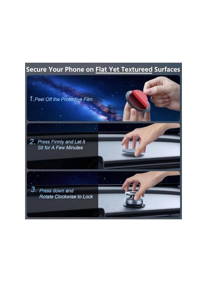 S-TOP Car Phone Mount Magnetic, Reinforced 4-Layer Nano Gel Suction Cup Base with Rotating Vacuum Lock, 180掳 Three-Axis Adjustment for Portrait Landscape Viewing, Heat Dissipation Design - Image 5