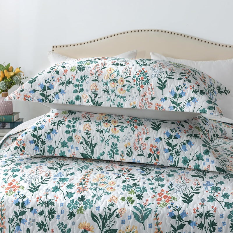Travan 3-Piece Floral Quilt Super King Quilt Bedding Set, Ultra Soft & Fade Resistant Super King Size Quilt Set with 1 Quilt Set and 2 Shams Purple Quilt for All Season, Exquisite, Super King - Image 5
