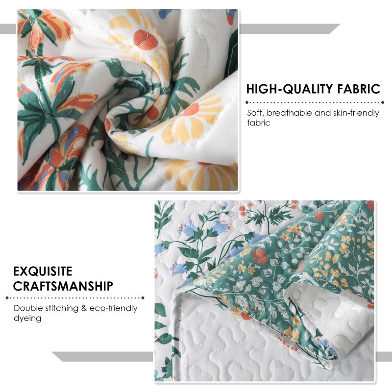 Travan 3-Piece Floral Quilt Super King Quilt Bedding Set, Ultra Soft & Fade Resistant Super King Size Quilt Set with 1 Quilt Set and 2 Shams Purple Quilt for All Season, Exquisite, Super King - Image 4