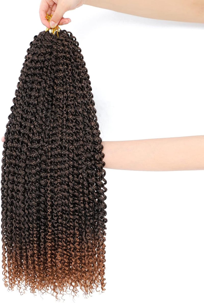 Dansama 6 Packs Passion Twist Hair Water Wave Braiding Hair for Butterfly Style Crochet Braids Bohemian Hair Extensions (24inch, T1B/30, Economy Pack) - Image 1