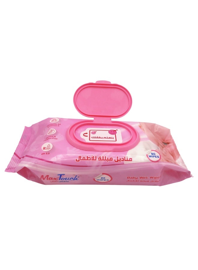 Max Touch Baby Wet Wipes - 80Pcs - Image 3