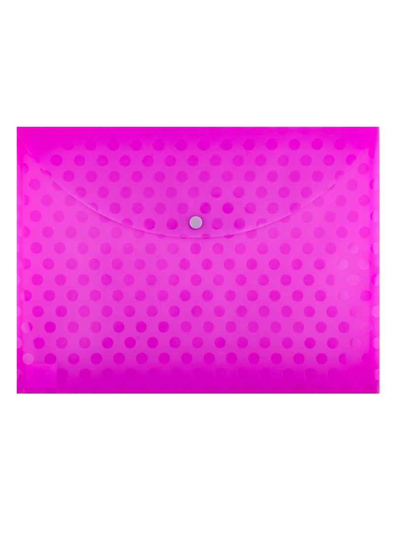 CLIPP حقيبة مستندات شفافة قطعة واحدة مع إغلاق زر بنفسجي - Image 1