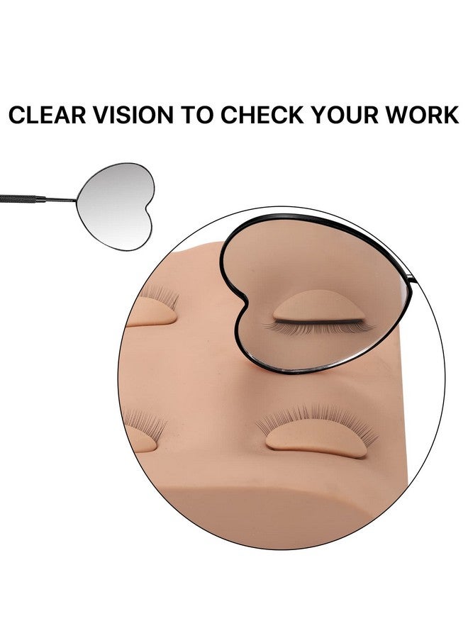 Miuffue Lovely Lash Mirror, Heart Shaped Detachable Stainless Steel Eyelash Mirror, Lash Mirror For Eyelash Extensions, Lash Extension Supplies And Tool For Lash Techs, Black - Image 5