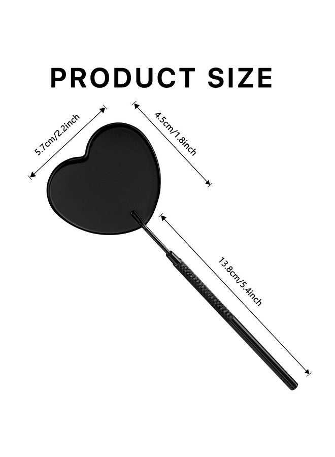 Miuffue Lovely Lash Mirror, Heart Shaped Detachable Stainless Steel Eyelash Mirror, Lash Mirror For Eyelash Extensions, Lash Extension Supplies And Tool For Lash Techs, Black - Image 4