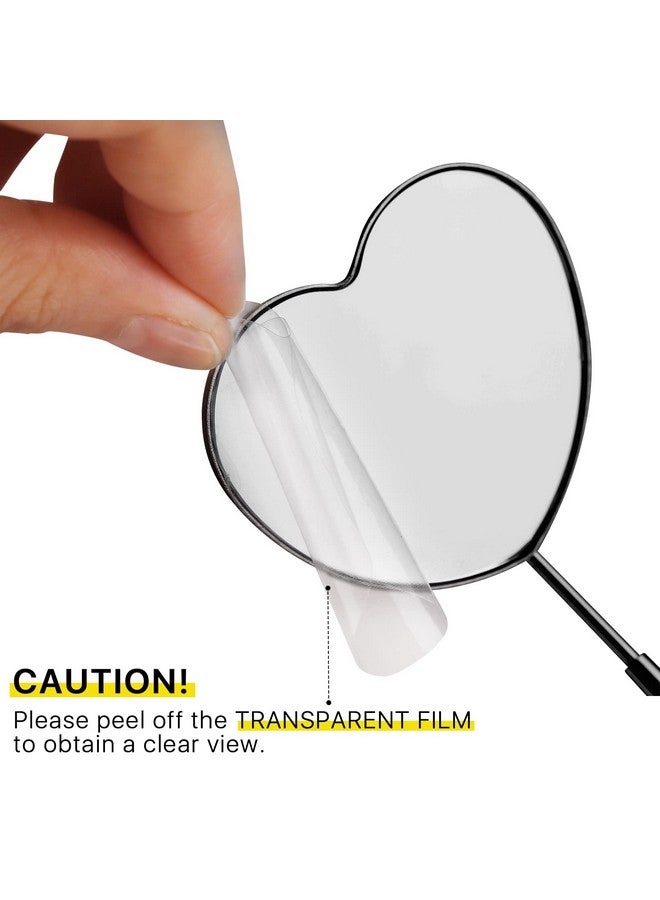 Miuffue Lovely Lash Mirror, Heart Shaped Detachable Stainless Steel Eyelash Mirror, Lash Mirror For Eyelash Extensions, Lash Extension Supplies And Tool For Lash Techs, Black - Image 3