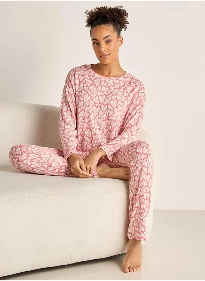 فاف All-Over Print T-shirt and Pyjama Set
