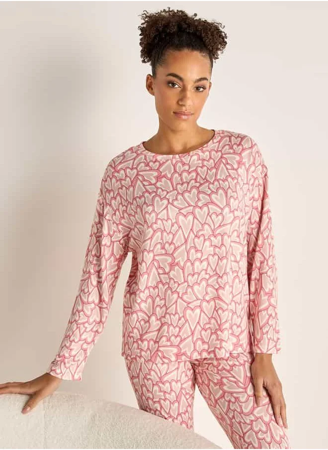 فاف All-Over Print T-shirt and Pyjama Set