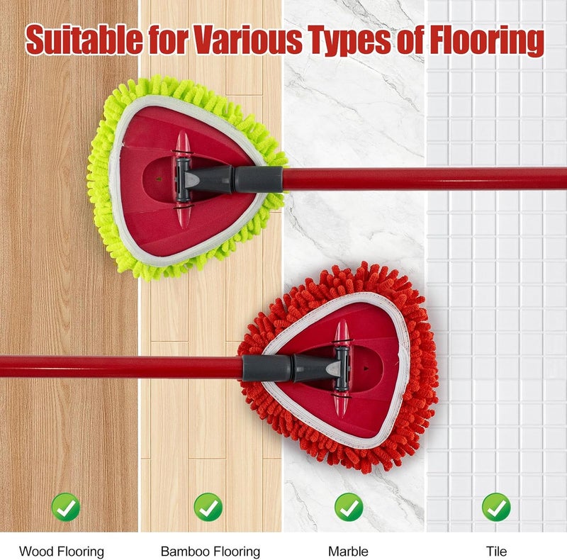 عبوة تحتوي على 6 رؤوس مكنسة من نوع الشينيل لاستبدال رؤوس المكنسات من نوع Ocedar EasyWring Spin Mop وMicrofiber Spin Mop، قابلة للغسيل وسهلة الاستبدال، تُستخدم لتنظيف الأرضيات الصلبة بعمق. - Image 4
